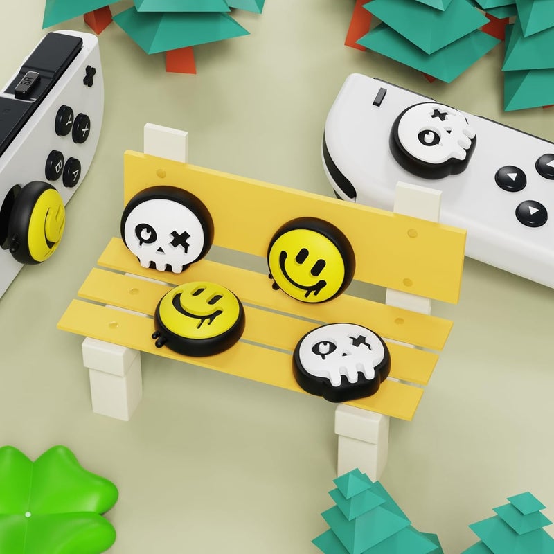 playvital Halloween Joystick Caps for Nintendo Switch, Thumbstick Caps for Switch Lite, Analog Cover for OLED Joycon Thumb Grips - Happy & Gloomy Style B - Image 3